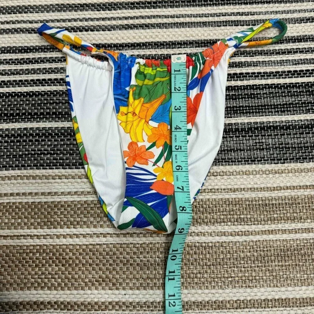 Hurley 2-Piece Swimsuit‎ Beach Botanicical 2-Way Top Cheeky Bottom Multi SIze L